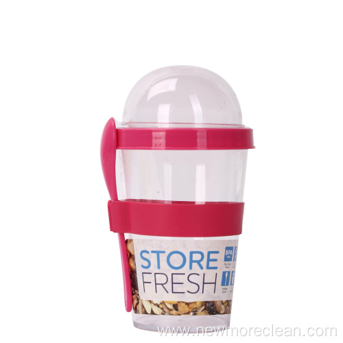 Plastic Dessert Food Cup With Lid And Spoon